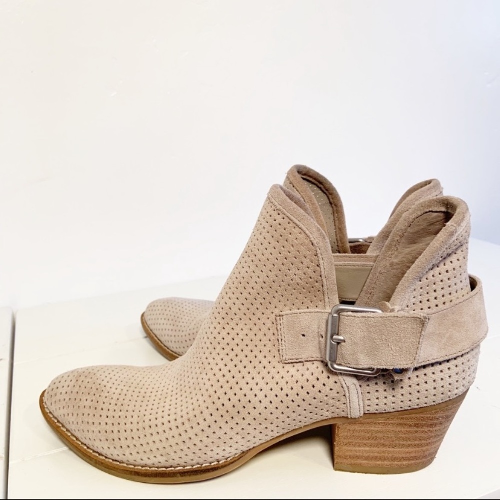 Dolce Vita Simon Suede Perforated Bootie Tan 8